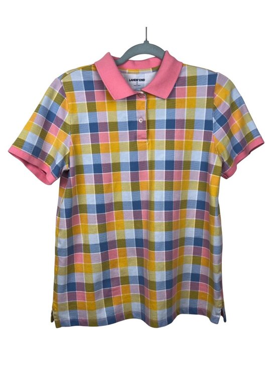 Lands' End Tops - Lands' End Pastel Plaid Golf Shirt